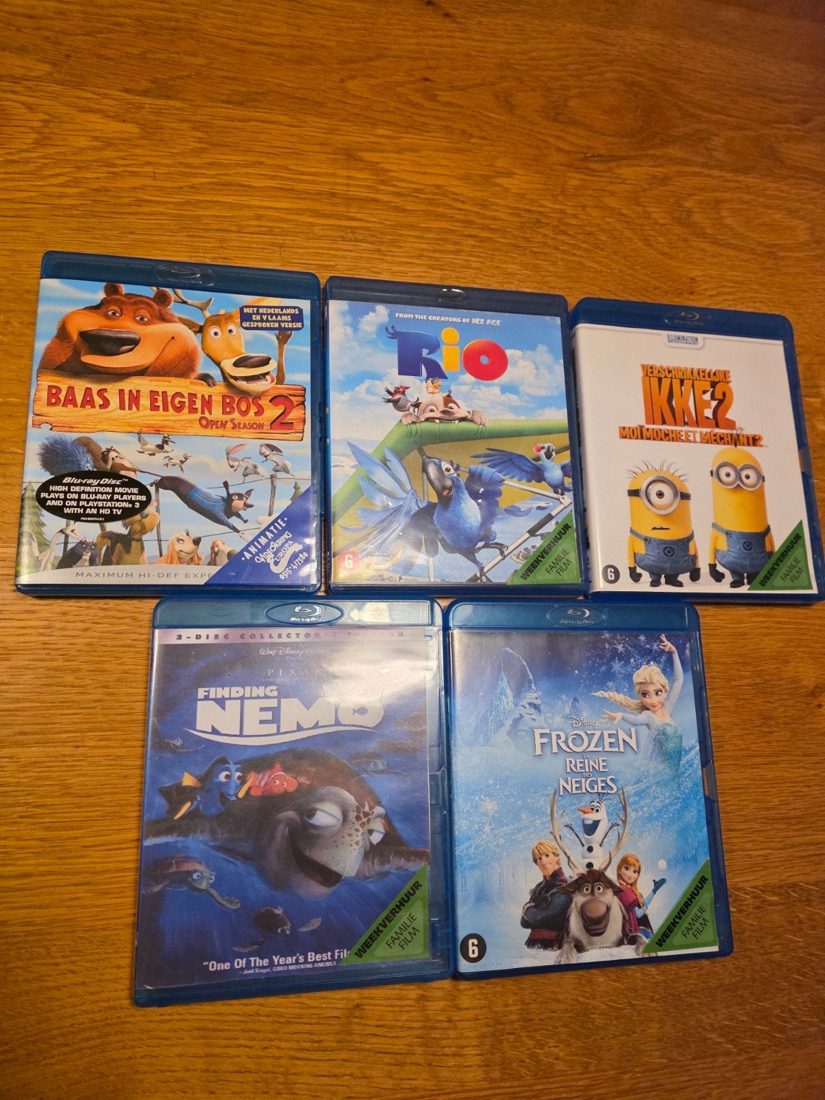 5 Blu-ray kinderfilms, Gebruikt, Animatie, Ophalen of Verzenden, Nederlands