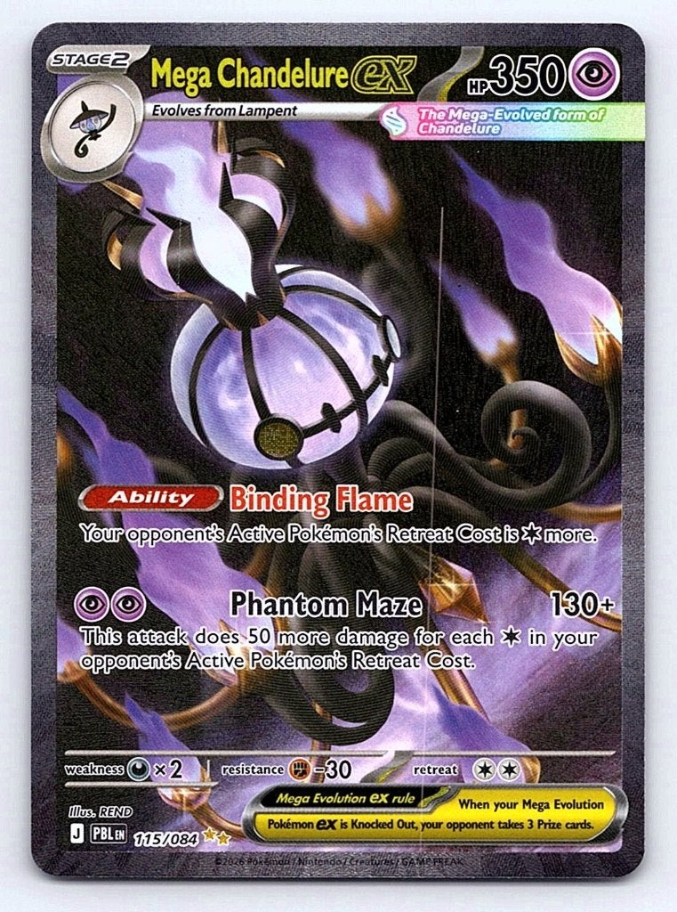 Mega Chandelure ex 115 PBL, Ophalen of Verzenden, Zo goed als nieuw, Losse kaart, Foil