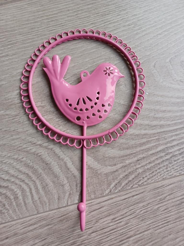 Roze kledinghaakje vogel, Ophalen of Verzenden, Gebruikt, Kapstokje