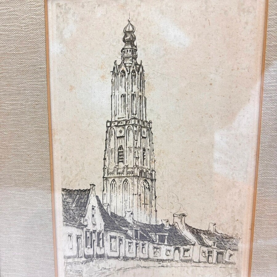 Anton Pieck (1895-1987) - Ets, Amersfoort, Antiek en Kunst, Ophalen of Verzenden