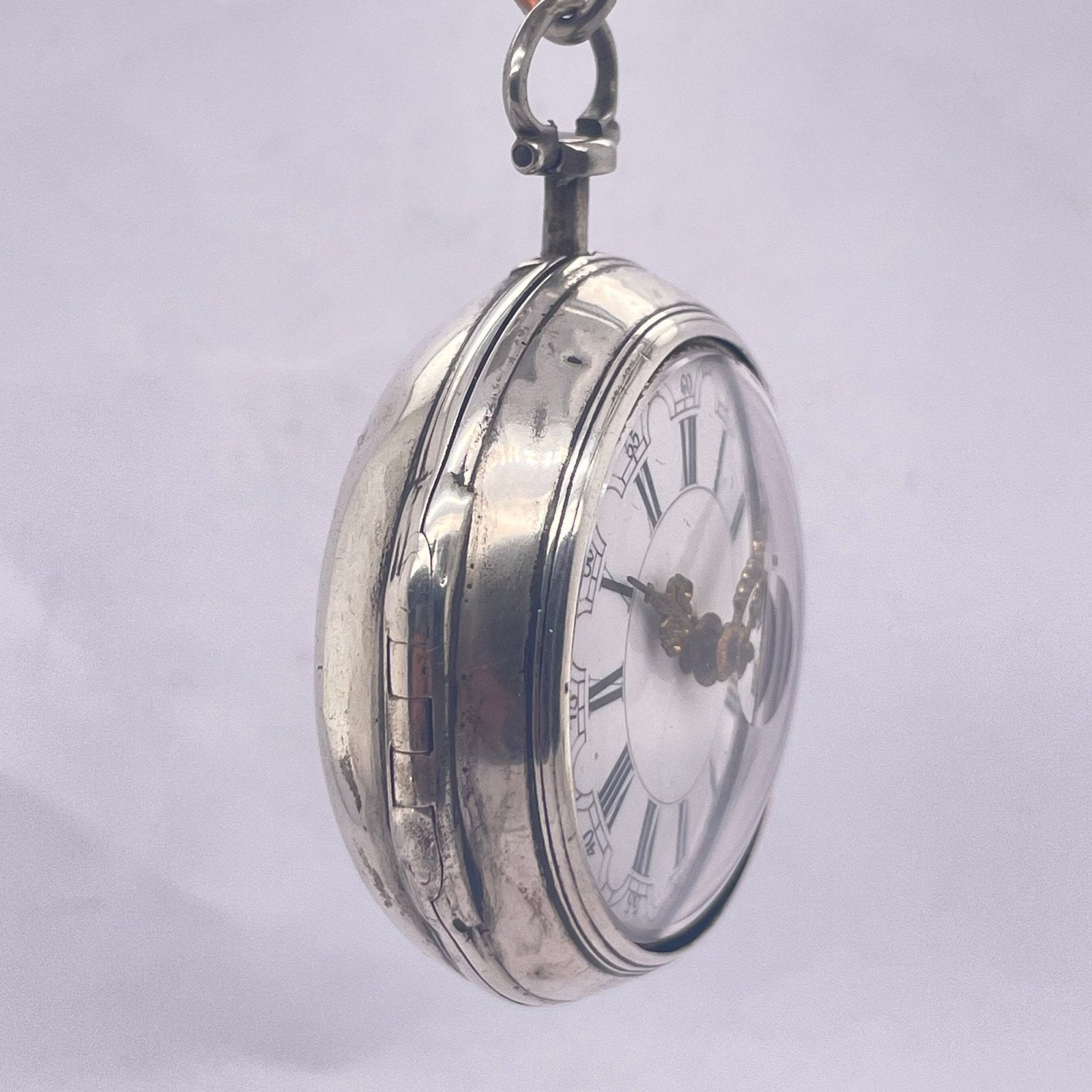 Antiek Zilveren Zakhorloge - T. Tringham, Londen, 1771, Ophalen of Verzenden, Zilver