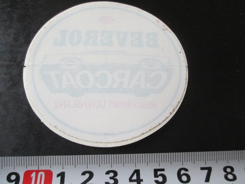 sticker raamsticker BEVEROL carcoat beschermt levenslang, Verzamelen, Ophalen, Zo goed als nieuw