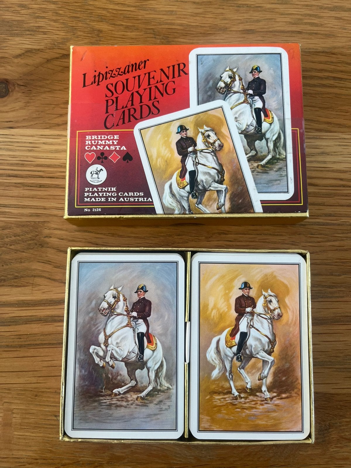 Speelkaarten Piatnik Lipizzaner souvenir nr2126 complete set, Verzenden, Zo goed als nieuw, Speelkaart(en)