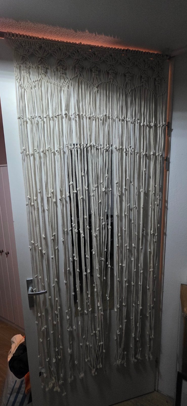 macrame gordijn 2 stuks, Ophalen, Gebruikt