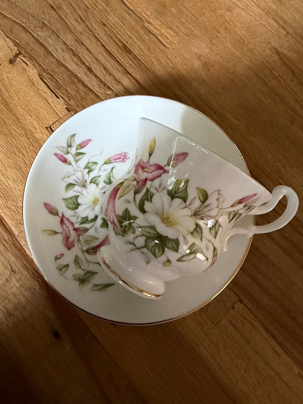 Royal Dark vintage theekopje met schotel – Engels porselein, Ophalen of Verzenden