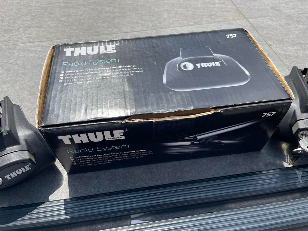 Thule Rapid 757 voetenset + dakdragers, Auto diversen, Dakdragers, Ophalen, Gebruikt