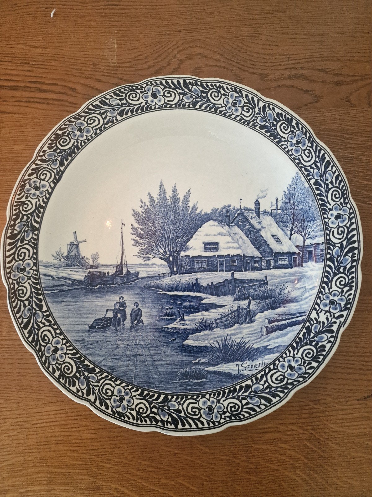 Delft blauw wandbord, Antiek en Kunst, Ophalen of Verzenden