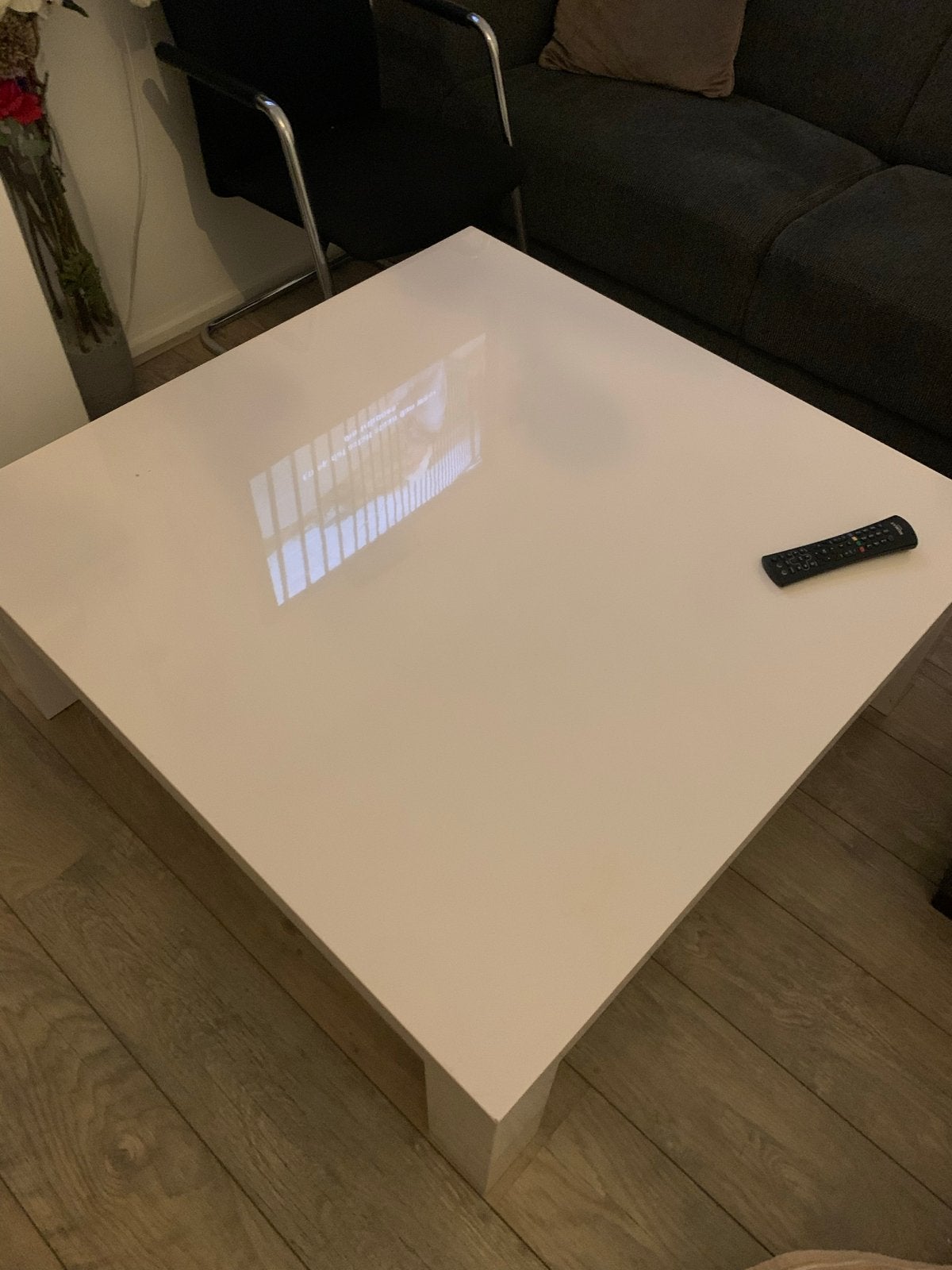 Witte salontafel, zo goed als nieuw, Overige materialen, 100 tot 150 cm, Vierkant, Ophalen of Verzenden
