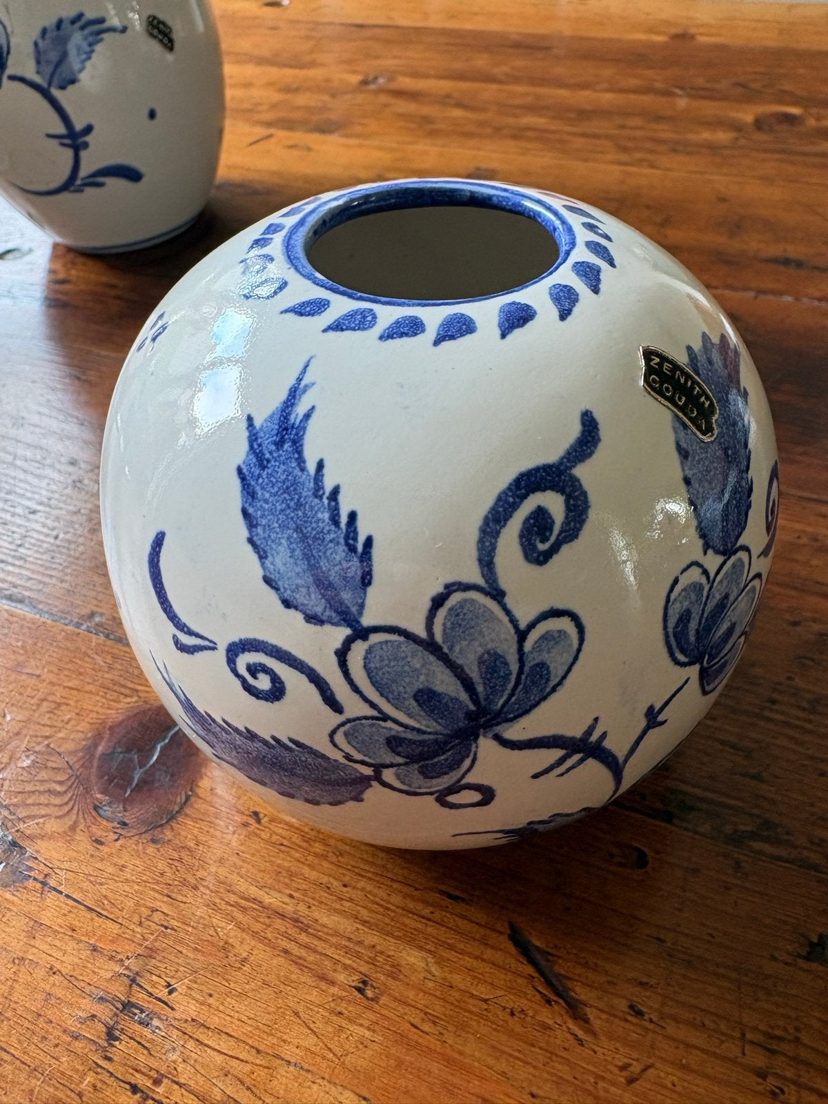 2 Delfts Blauw Zenith Gouda vaasjes, Antiek en Kunst, Ophalen of Verzenden
