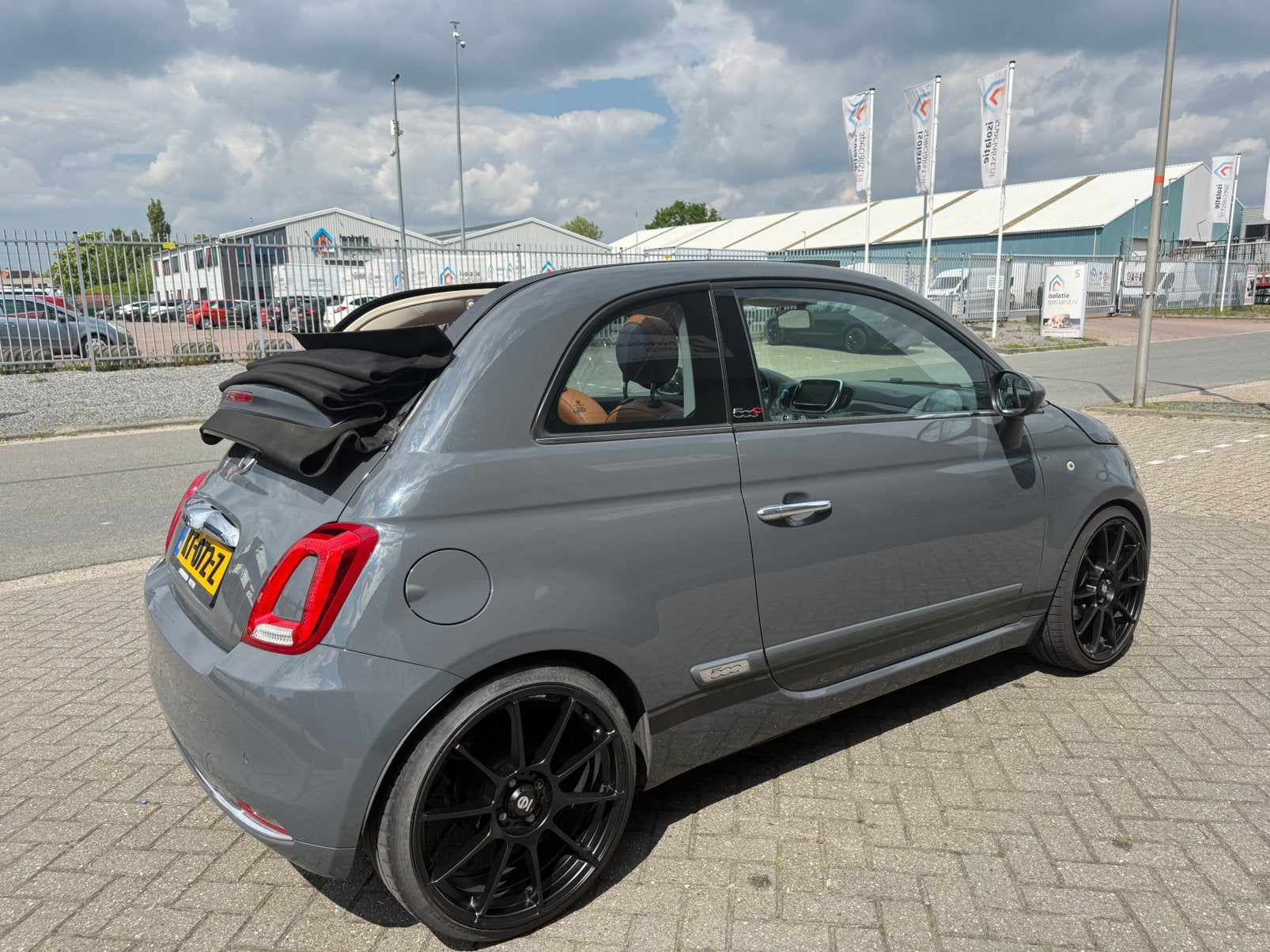 Fiat 500 Cabriolet Grijs, Auto's, Fiat, 4 cilinders, Leder, Handgeschakeld, Particulier