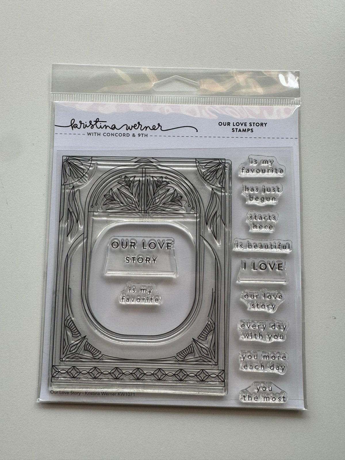 Kristina Werner & Concord & 9th Clear Stamps - Our Love Stor, Ophalen of Verzenden, Gebruikt, Clearstamp