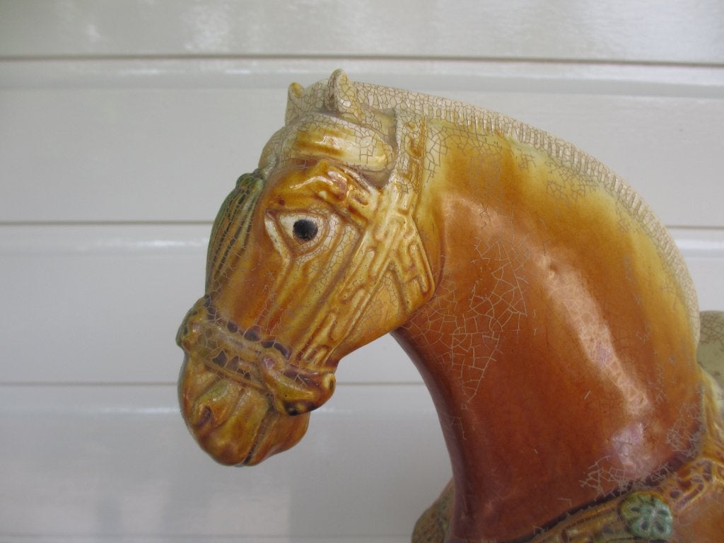 GROOT !!Vintage Chinees Tang dynastie majolica paard, Ophalen of Verzenden