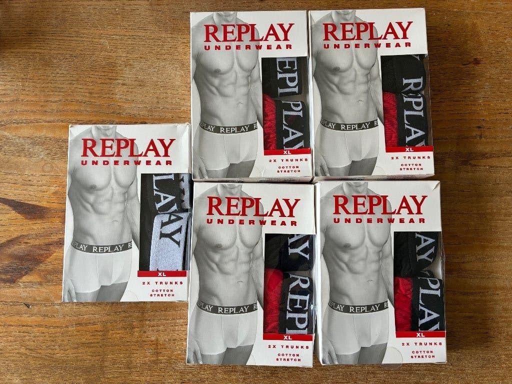 Replay XL herenondergoed boxershorts trunks - 2 per doosje, Ophalen of Verzenden, Zwart, Replay, Boxer