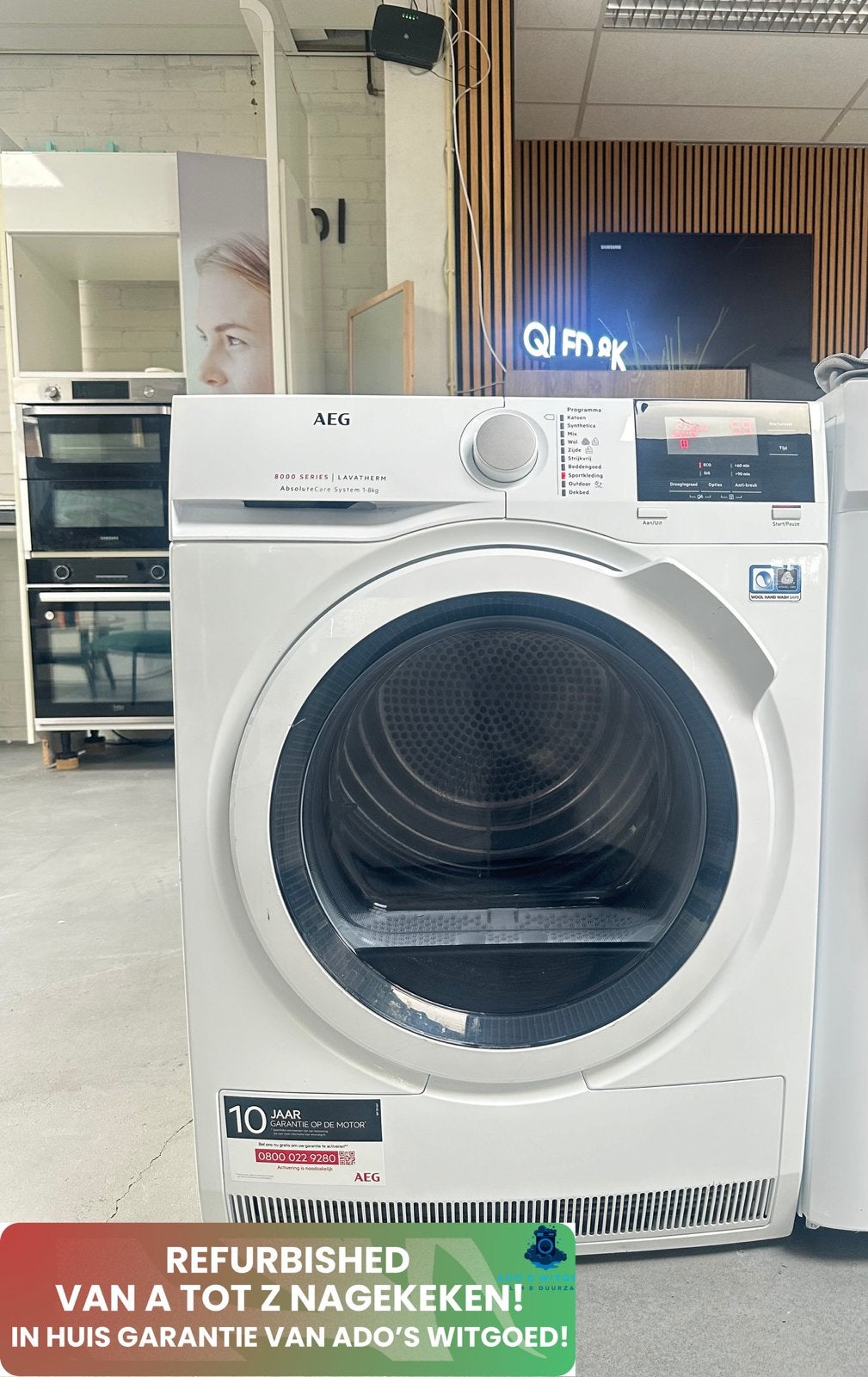 AEG 8000 SERIES 8KG WARMTEPOMPDROGER AbsoluteCare, AEG, Info@adoswitgoed.nl, Refurbished, Ophalen of Verzenden