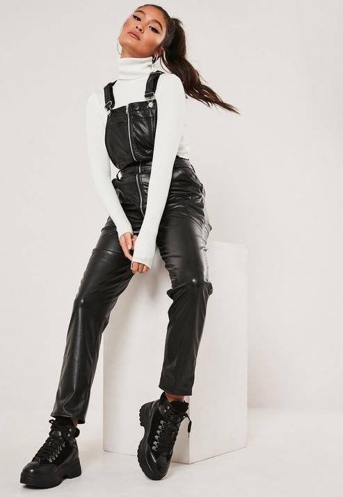 * Stoere Zwarte Leren Jumpsuit met Rits * Mt. 36 * Nieuw, Kleding | Dames, Jumpsuits, Ophalen of Verzenden, Nieuw, Maat 36 (S)