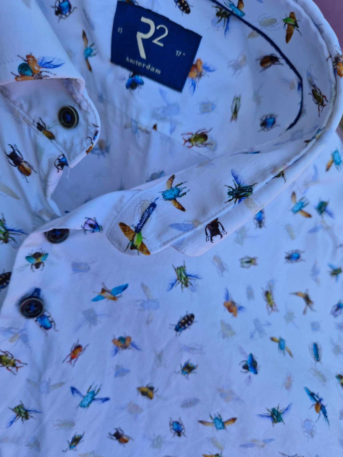 R2 Amsterdam blouse overhemd wit met insecten maat XL, ., Wit, Ophalen of Verzenden, Zo goed als nieuw