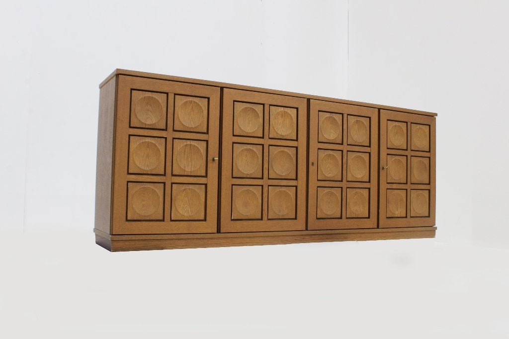 Vintage Brutalist Sideboard 1970s Gerhard Bartels, Ophalen of Verzenden, 200 cm of meer, 25 tot 50 cm, Gebruikt