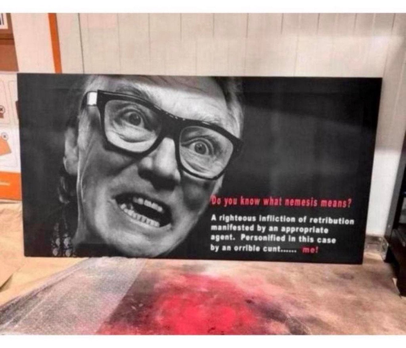 XL groot Canvas 106x56cm SNATCH BRICK TOP QUOTE Nemesis, Nieuw, Ophalen of Verzenden, H, H