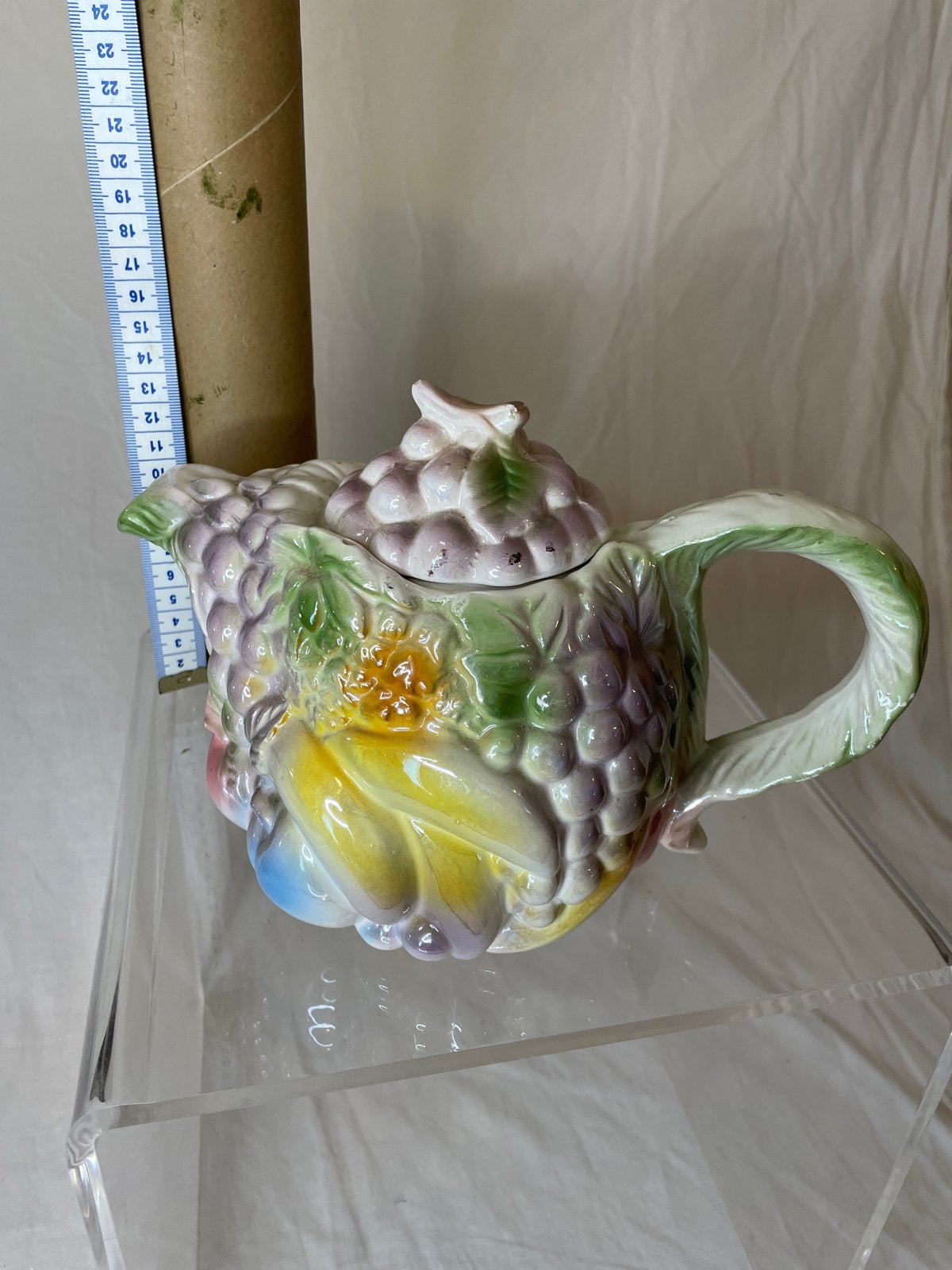 Vintage Fruit Theepot - barbotinr/ majica jaren ‘60/‘70, Antiek en Kunst, Ophalen of Verzenden