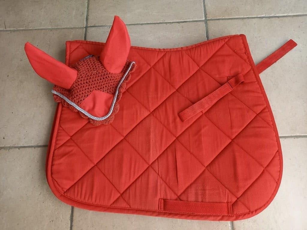 Dekje met oornetje, Dieren en Toebehoren, Paarden en Pony's | Dekens en Dekjes, Ophalen, Gebruikt, Rood, Pony (P)