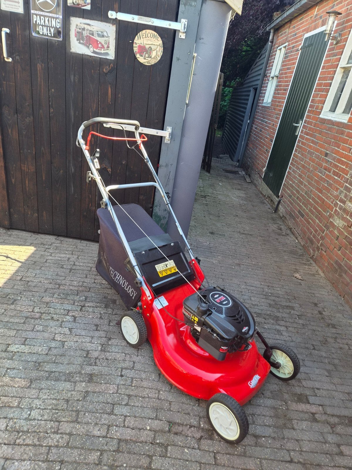 te koop aangeboden motormaaier, Tuin en Terras, Grasmaaiers, Ophalen, Gebruikt, 50 cm of meer
