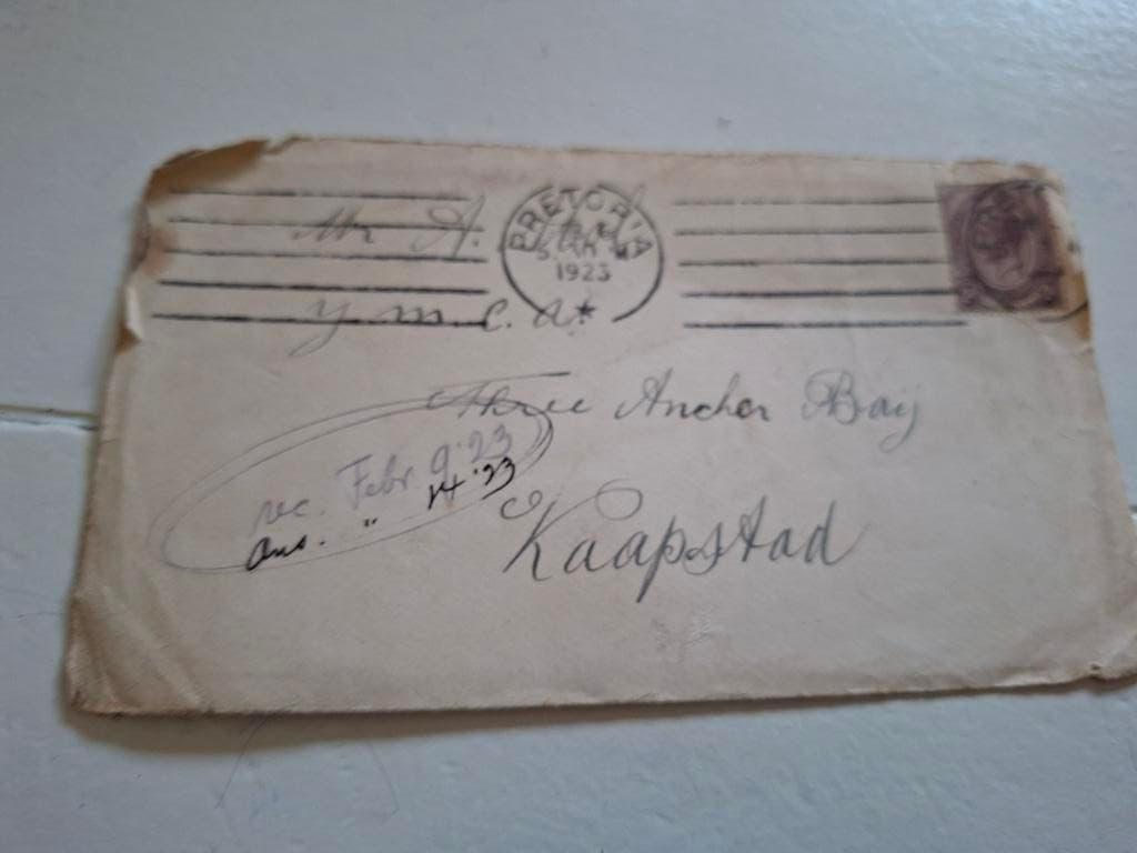 enveloppe 1923 Poststempel Pretoria en postzegel 2 d, Ophalen of Verzenden, Zuid-Afrika, Gestempeld