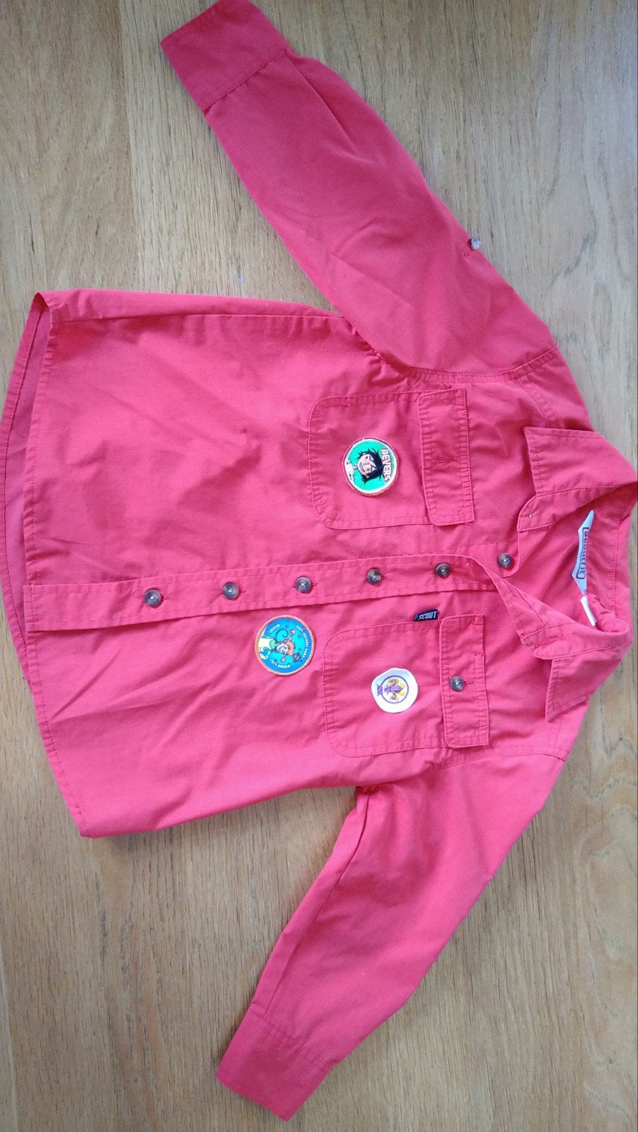 Scoutfit Kinderblouse Rood (Bevers)  Maat 122, Ophalen of Verzenden, Gebruikt, Scoutfit, Jongen of Meisje