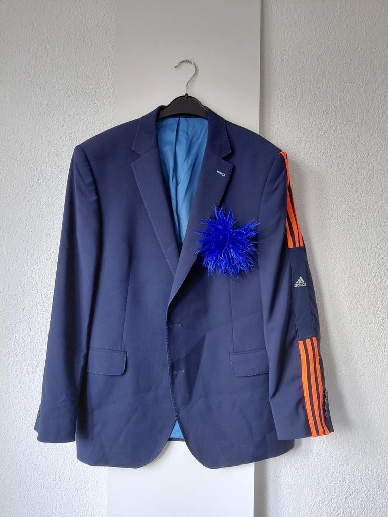 ADIDAS upcycled blauw oranje blazer m/l, Maat 38/40 (M), Nieuw, Ophalen of Verzenden, Jasje