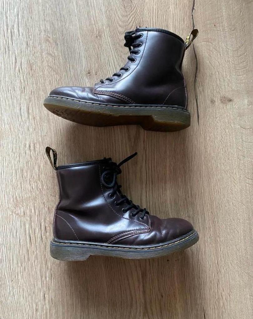 Dr. Martens veterboots bordeaux – maat 34 – leer, Jongen of Meisje, Schoenen, Ophalen of Verzenden, Zo goed als nieuw