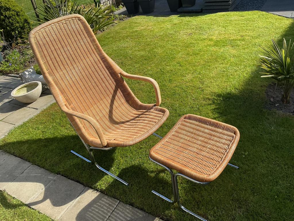 VIntage Rotan Fauteuil van Dirk van Sliedregt, Ophalen, Gebruikt, Riet of Rotan