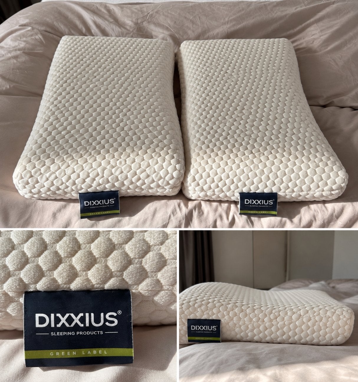 2x Dixxius Green Label hoofdkussens – nieuwprijs €238, Ophalen of Verzenden, Zo goed als nieuw