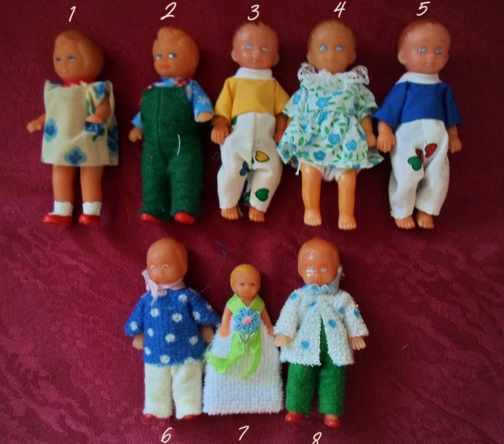 Poppenhuispopjes. Jaren '60 - '70. 5 euro per stuk., Ophalen of Verzenden, Gebruikt, Pop