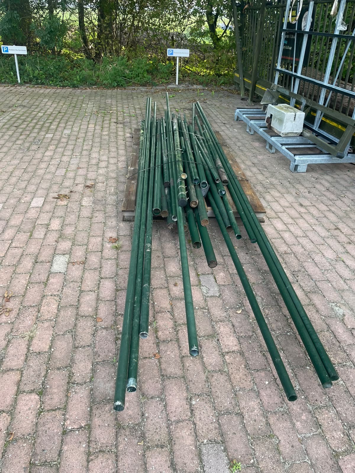 Heras hekwerk palen, Tuin en Terras, Ophalen of Verzenden, Zo goed als nieuw, IJzer