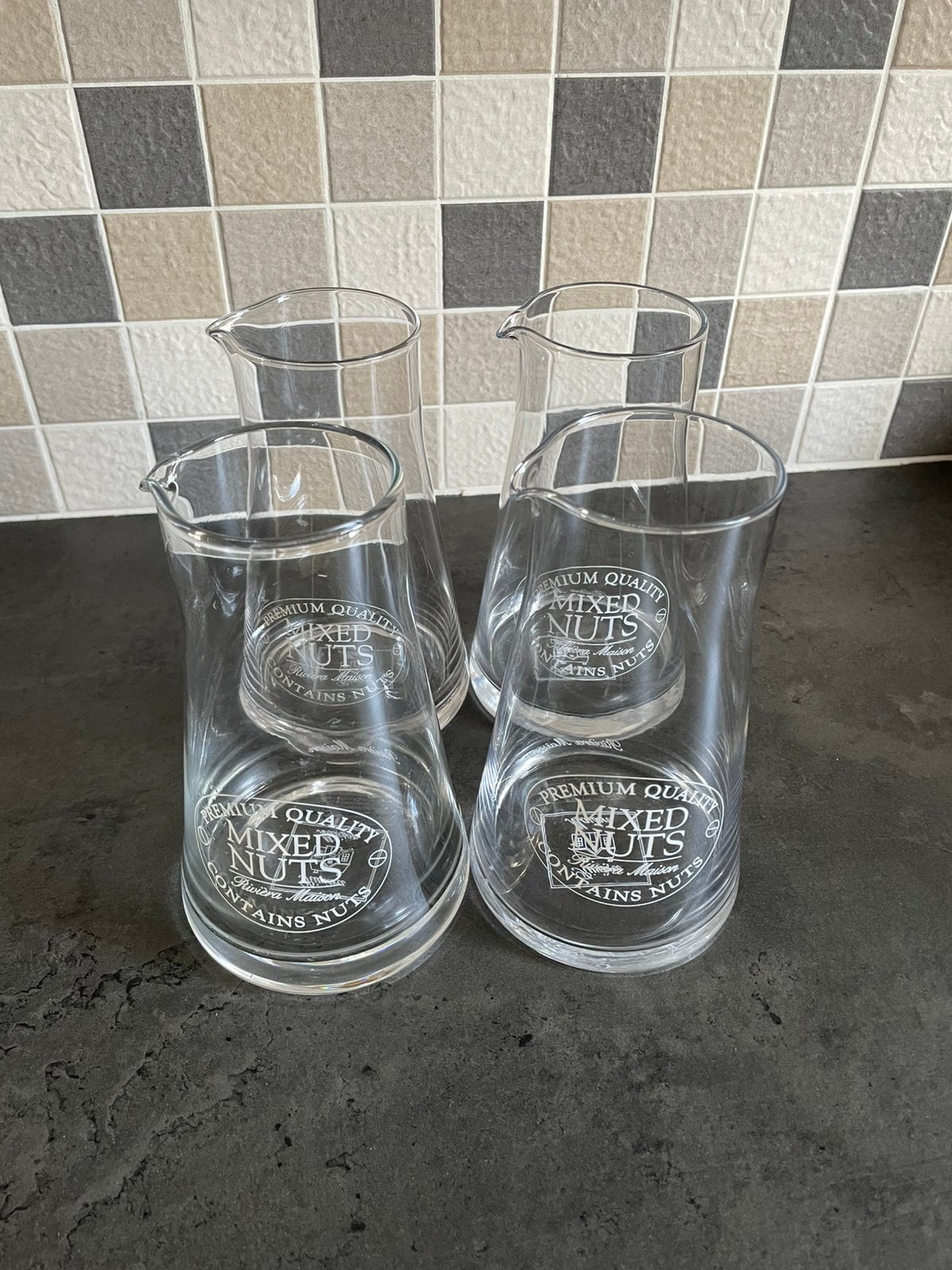 Riviera maison noten vaasjes., Ophalen of Verzenden, Zo goed als nieuw, Rond, Glas