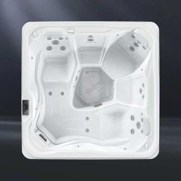 Jacuzzi aanbieding 5 personen 2 ligplaatsen 212 x 212 x 92, Tuin en Terras, Bubbelbaden en Hottubs, Nieuw, Vast, Afdekzeil, Filter