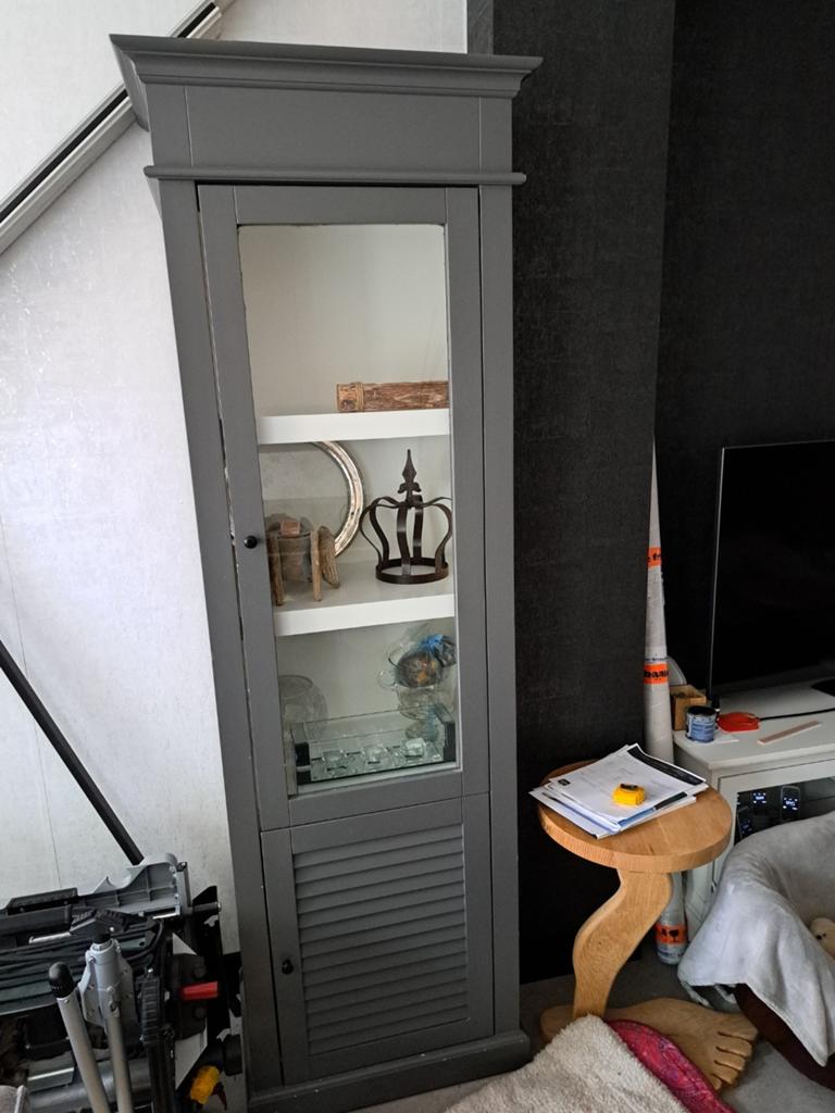 Vitrinekast, Huis en Inrichting, Kasten | Vitrinekasten, Ophalen, Gebruikt, 50 tot 100 cm, 150 tot 200 cm