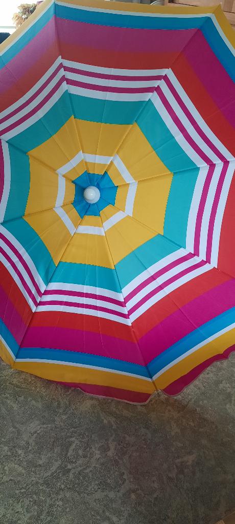 Parasol meer Kleurig, Caravans en Kamperen, Ophalen, Zo goed als nieuw