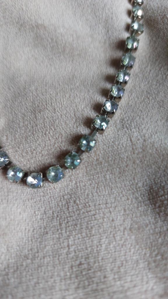 Te koop glitter diamant ketting, Ophalen of Verzenden, Zilver, Overige materialen