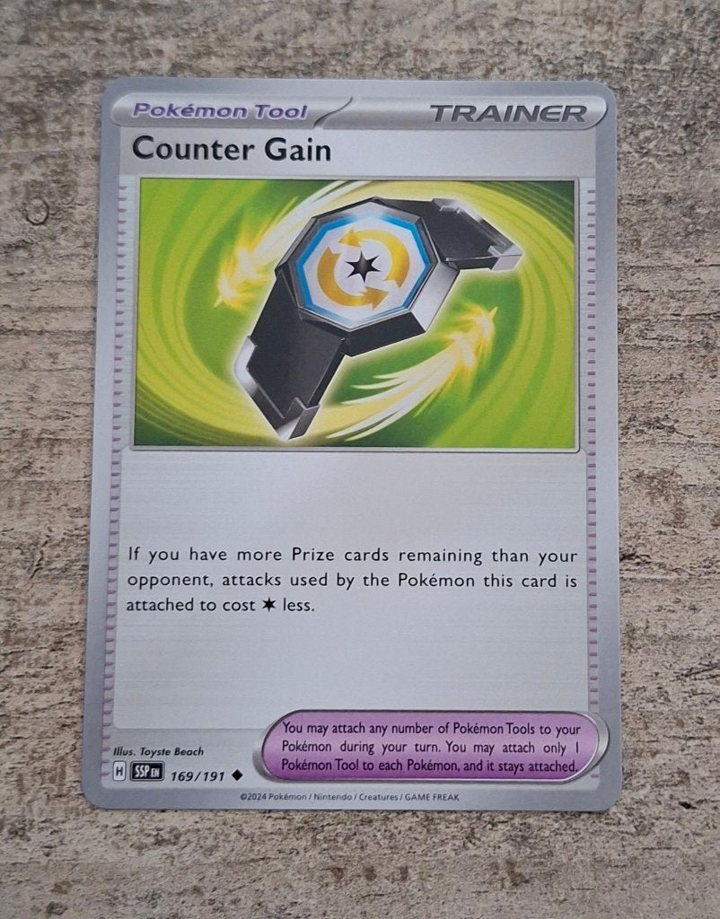 Counter Gain 169/191 - Surging Sparks - Pokémon, Verzenden, Zo goed als nieuw, Losse kaart
