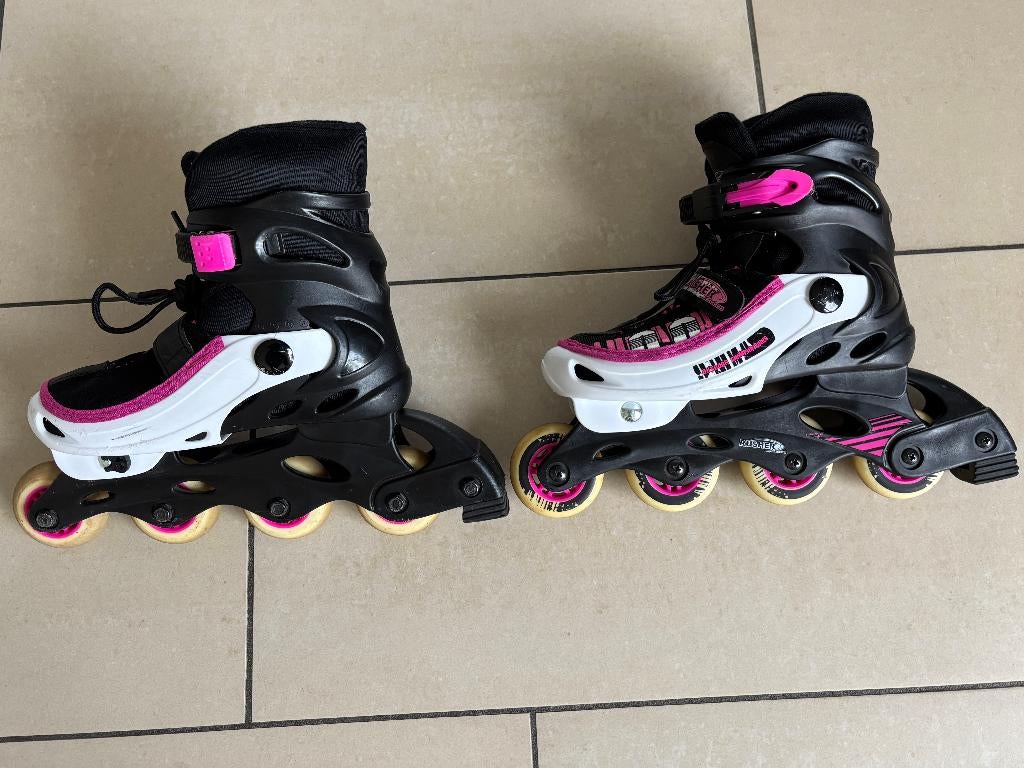 Rusher Skeelers / Inlineskates - Verstelbaar - Zwart/Roze, Overige merken, Kinderen, Ophalen of Verzenden, Inline skates 4 wielen