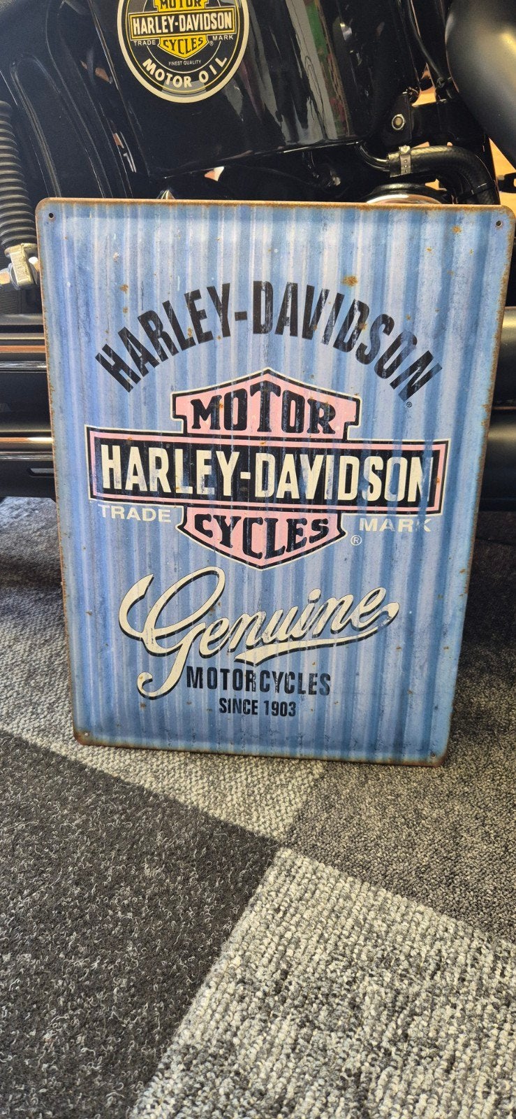 Oud verweerd blikken bord Harley-Davidson, Ophalen of Verzenden, Gebruikt, Motoren