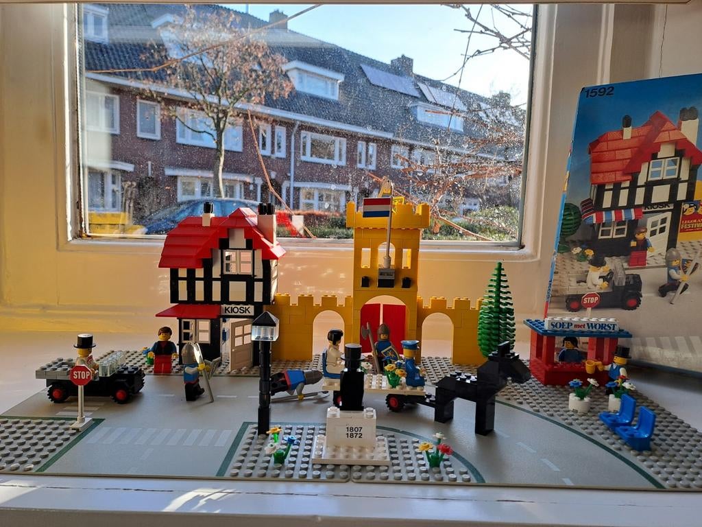 LEGO 1592 Town Square (1980) met doos, Ophalen of Verzenden, Gebruikt