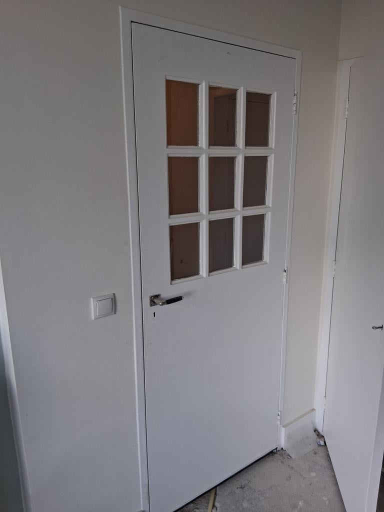 Prachtige Houten binnendeur met 9 raampjes, Ophalen, 80 tot 100 cm, Binnendeur, Zo goed als nieuw