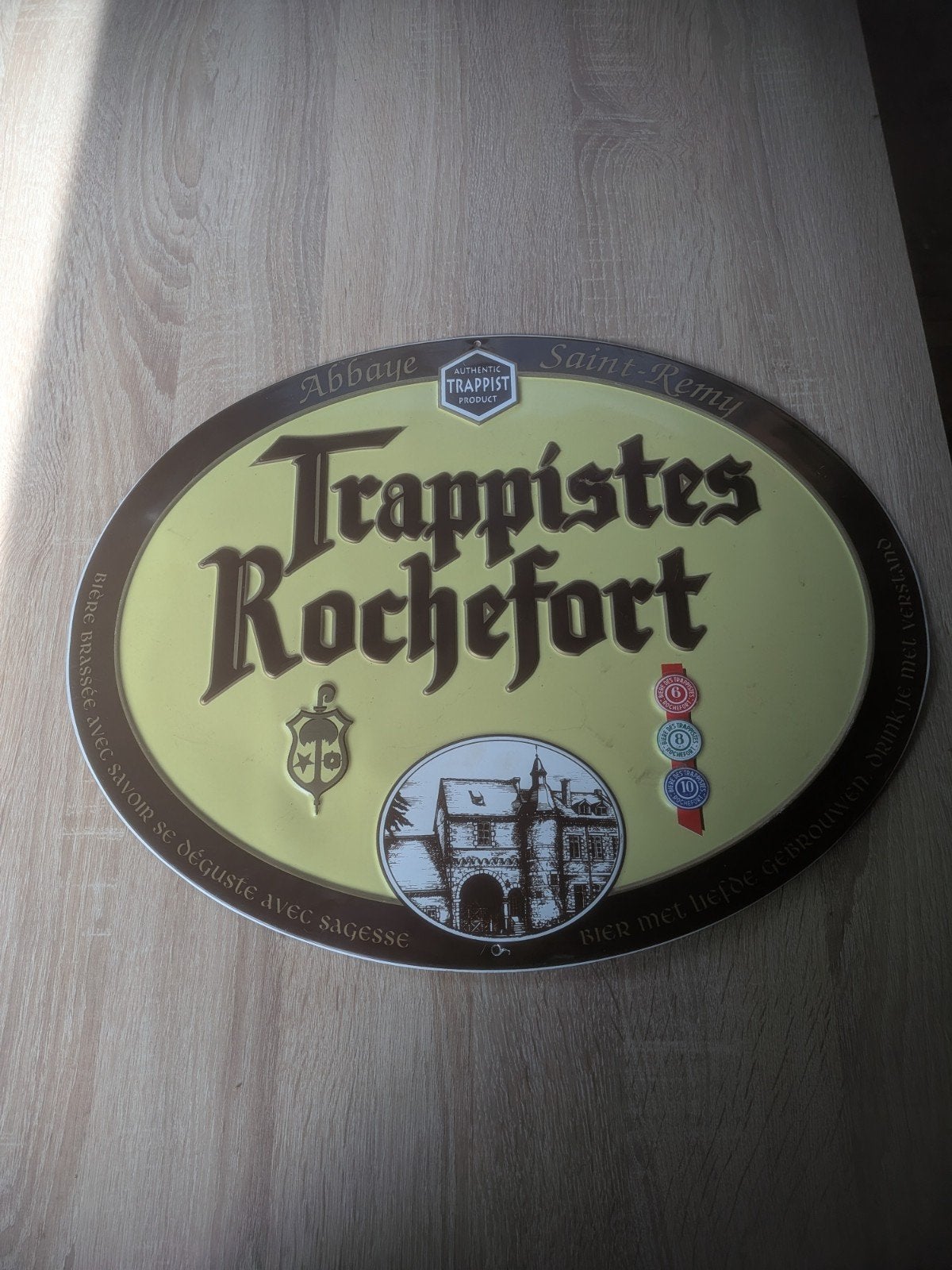 Trappistes Rochefort Reclamebord - Authentiek Trappist, Ophalen of Verzenden