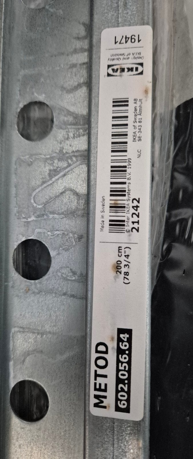 Metod ophangrail (ikea/keukenkast) 1.40 m., Ophalen, Nieuw