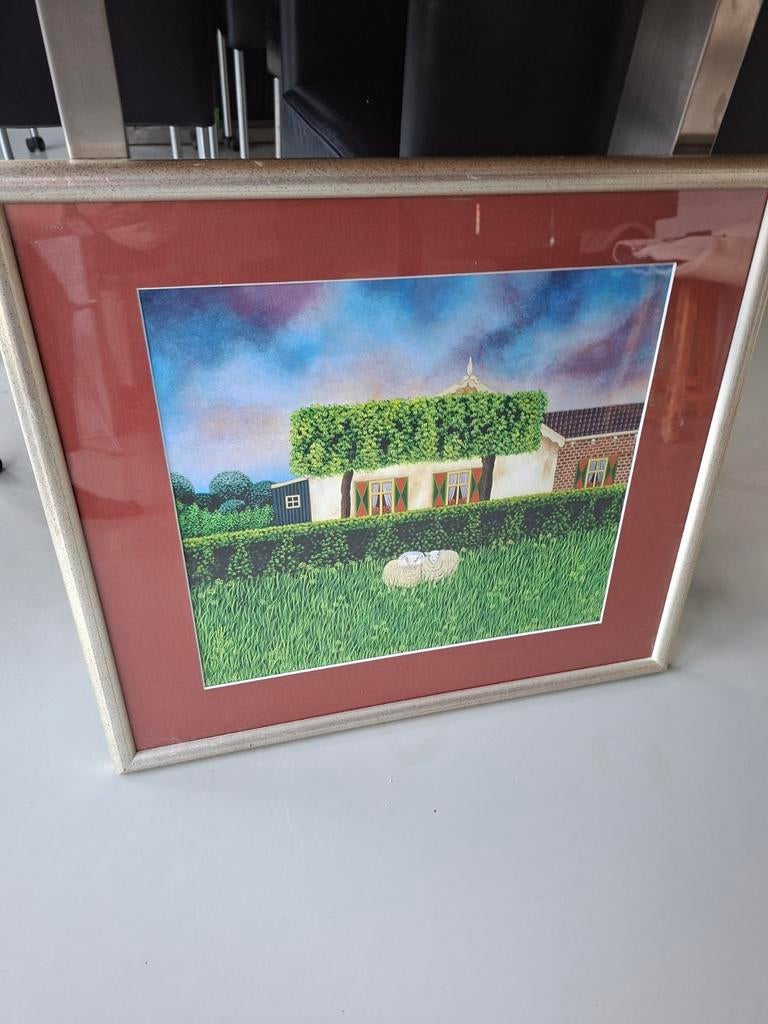 Reproductie "Zeeuwse mutsen" Aad Groenendijk, ingelijst, Antiek en Kunst, Ophalen of Verzenden