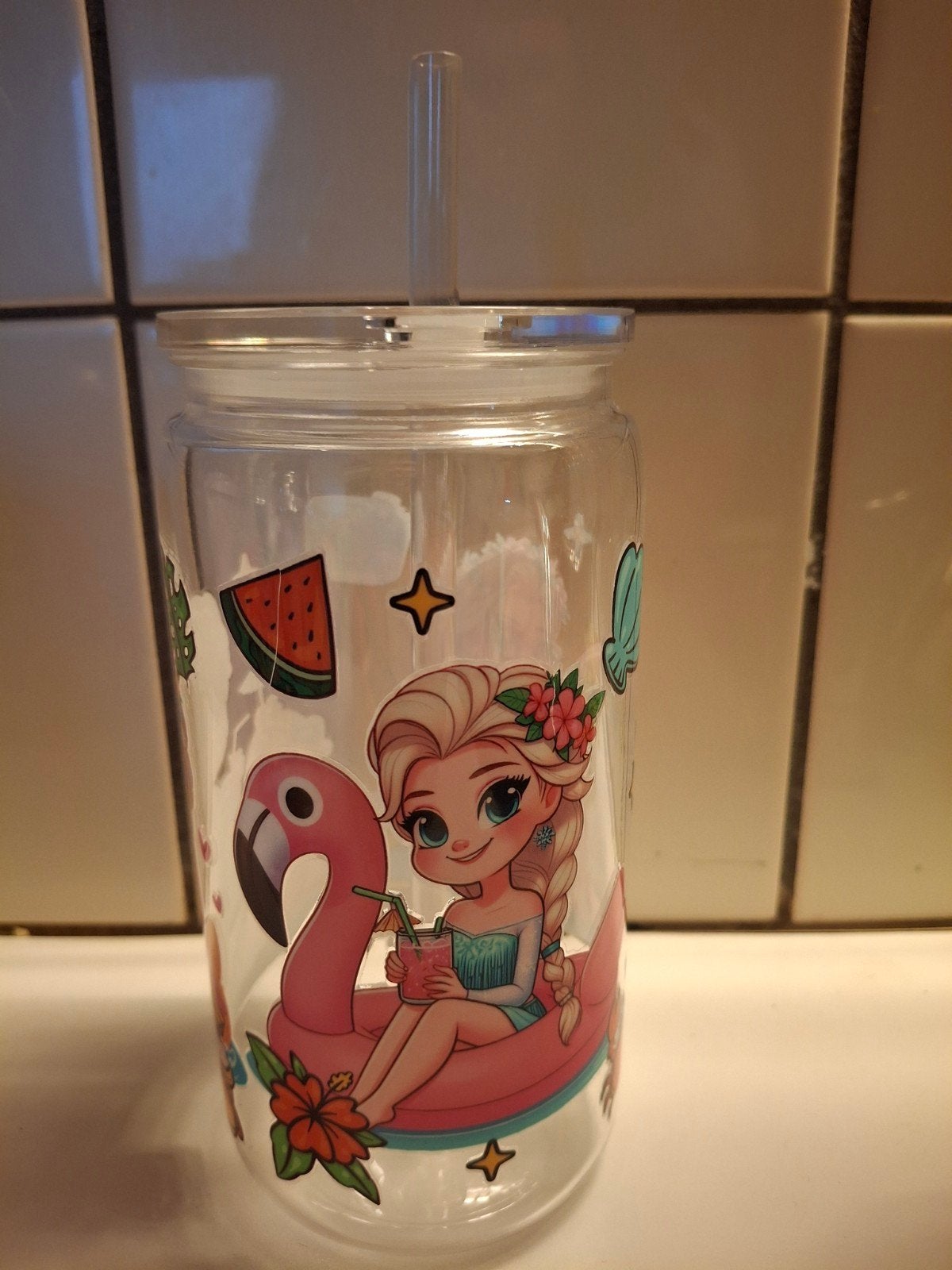 Nieuwe handgemaakte Elza rietjesbeker van plastic, Ophalen of Verzenden, Nieuw