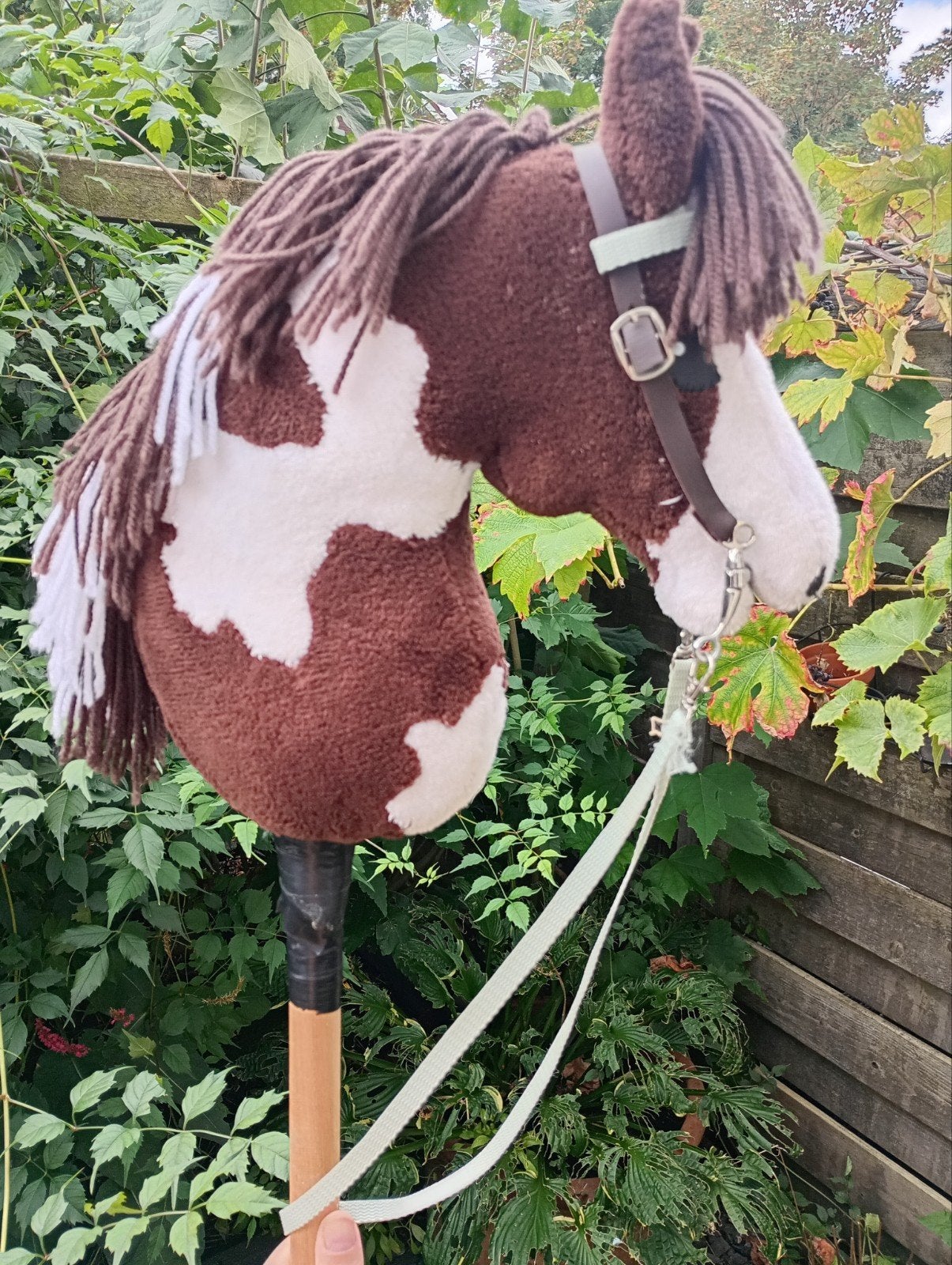 prachtige gevlekte hobbyhorse met veel tuig, Ophalen of Verzenden, Jongen of Meisje