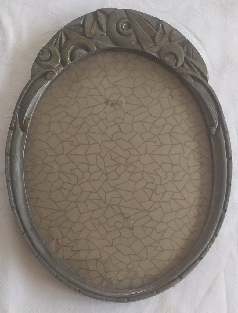 brocante antieke ovalen houten lijst, Ophalen of Verzenden
