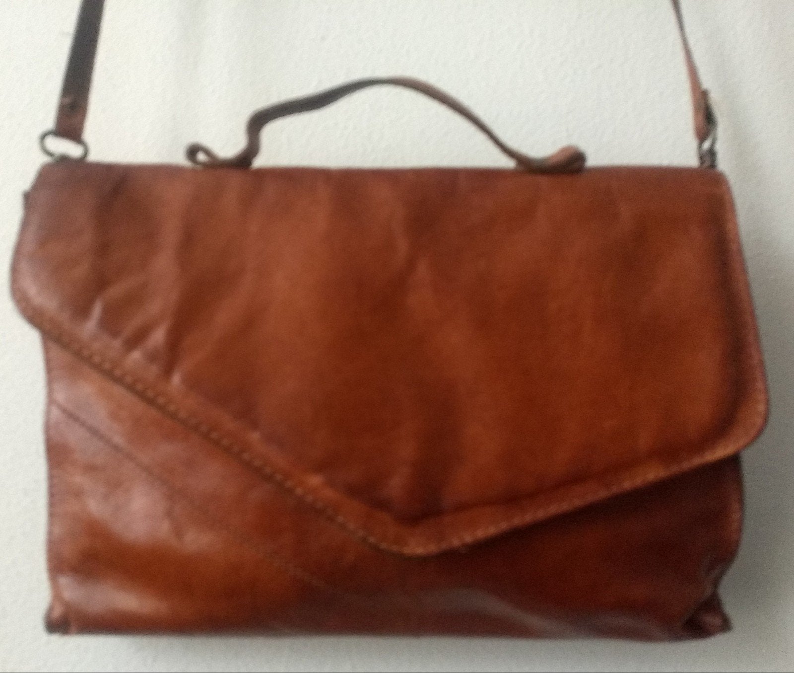 Tas leer Renato Bernatini, Ophalen of Verzenden, Gebruikt, Bruin, Handtas